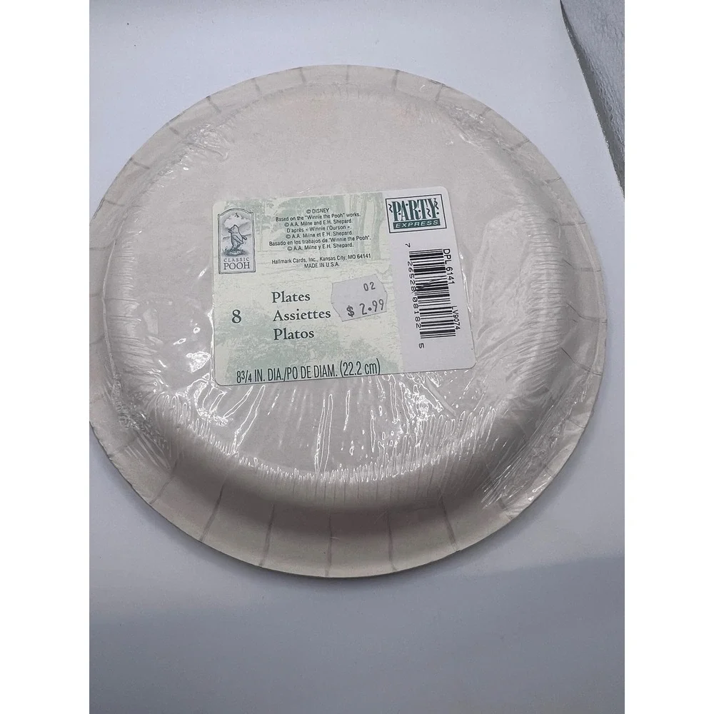 Vintage Hallmark Classic Winnie‎ The Pooh Garden Shower Party Plates SEALED